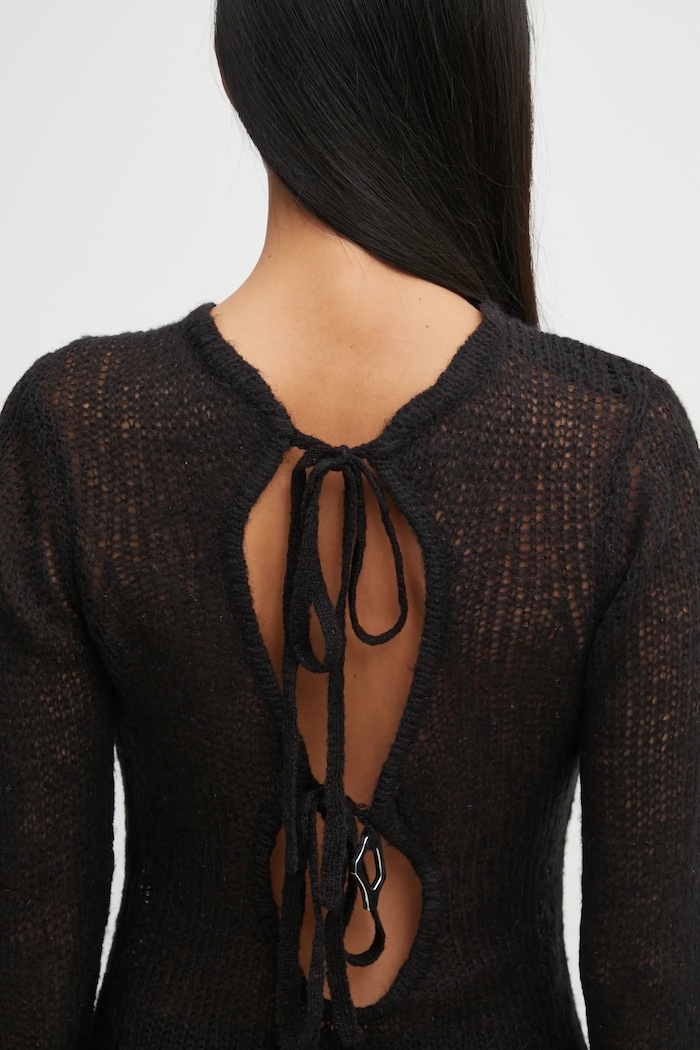 Πουλόβερ με προσθήκη μαλλιού Heliot Emil AW25.W.07.083.BLK01 μαύρο
