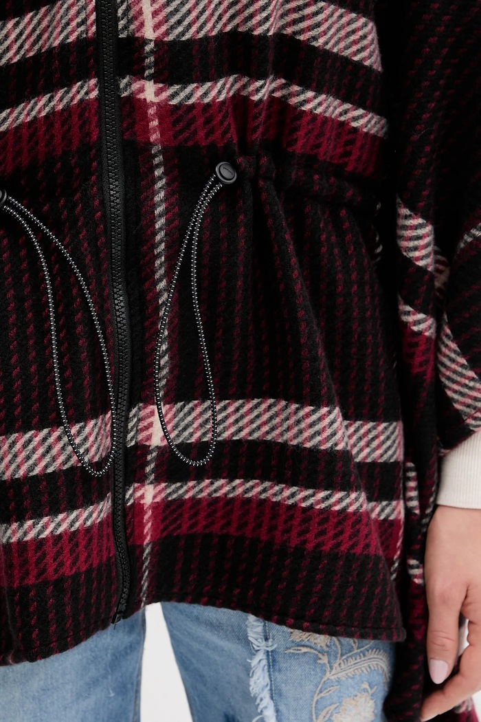 Πόντσο Desigual CHECKS ALDAMA 25WAIA11 μπορντό