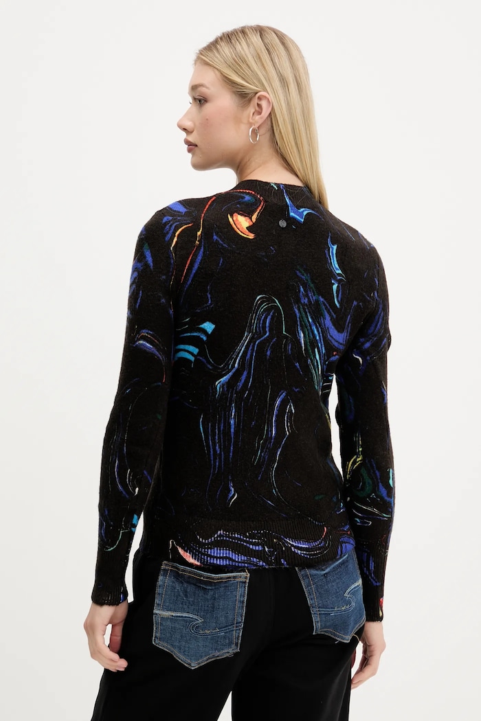 Îmbrăcăminte Desigual pulover BUTTERFLY LACROIX 25WWJF05 negru