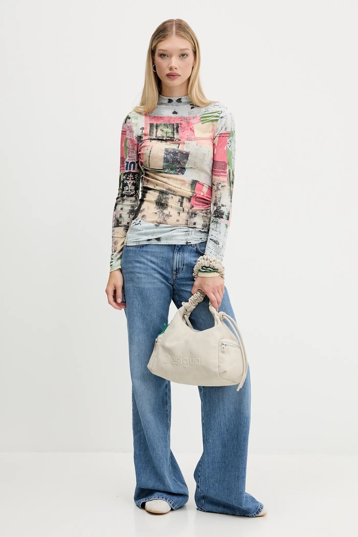 Desigual sweter MONTREAL 25WWJF39 beżowy AW25