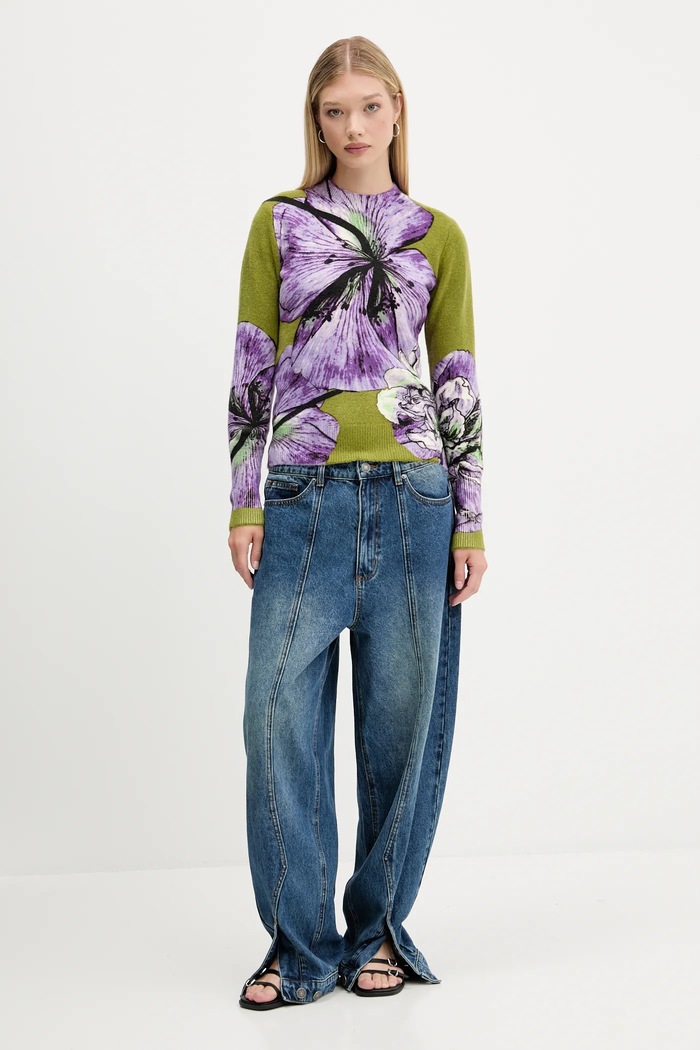 Desigual Πουλόβερ Desigual ORQUIDEA LACROIX 25WWJF42 μωβ AW25