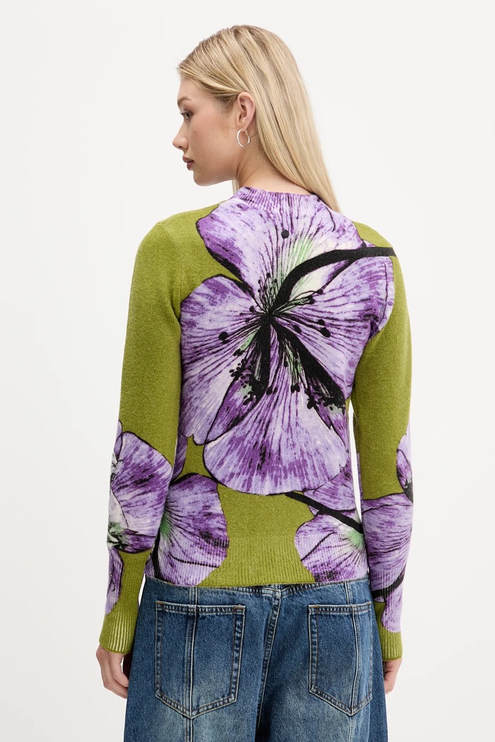 Ρούχα Desigual Πουλόβερ Desigual ORQUIDEA LACROIX 25WWJF42 μωβ