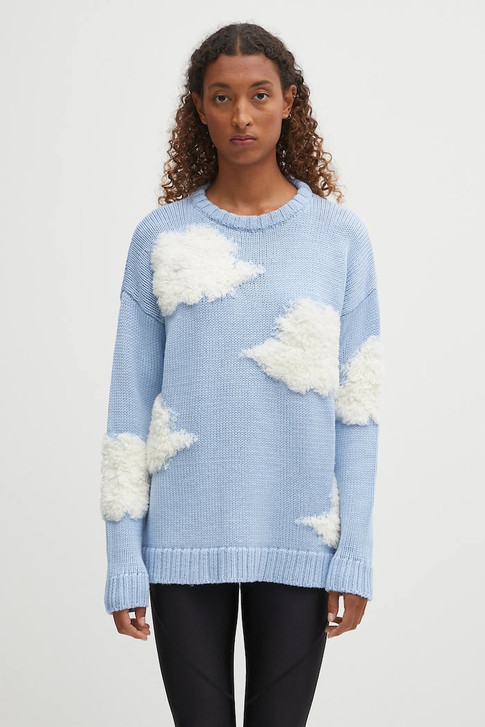 Fiorucci pulover de lână Cloud grosime medie albastru W02SMKSW335KN05BL02