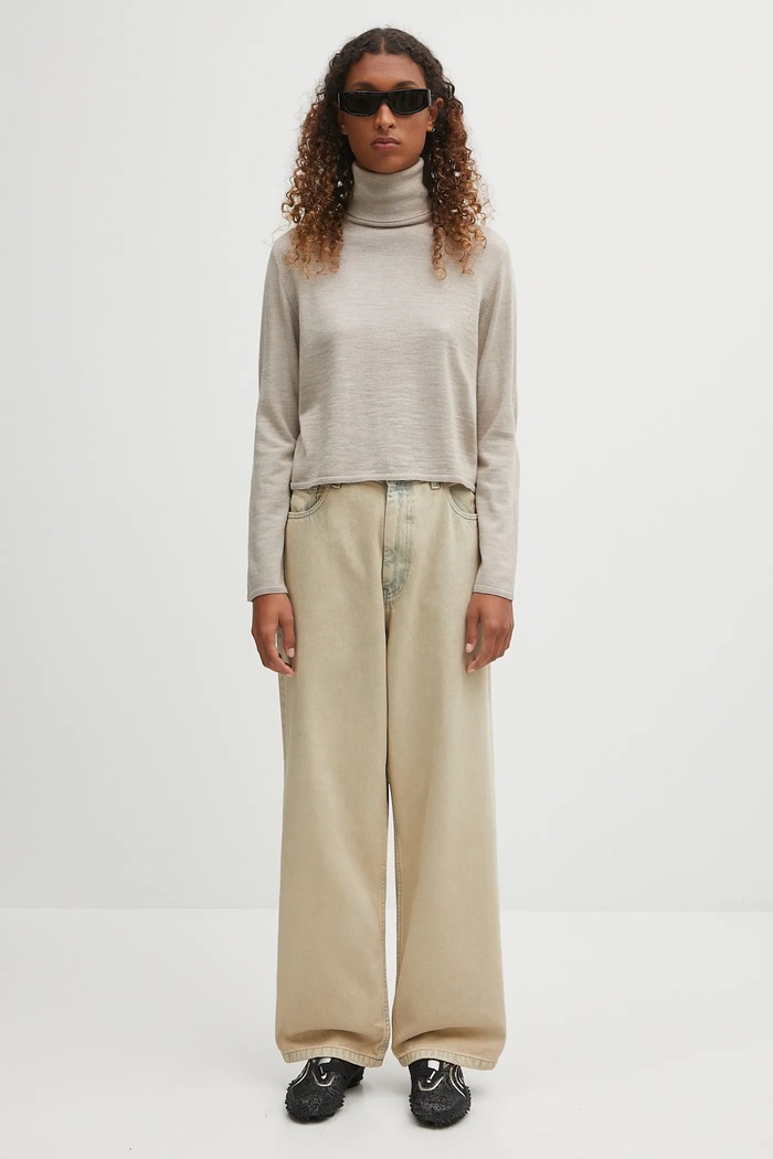 Vlněný svetr MM6 Maison Margiela S52HA0296.M13133.806M béžová