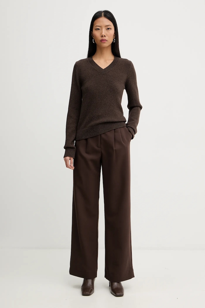 MM6 Maison Margiela pulover din amestec de lână S62HN0007.M13187.144 maro AW25