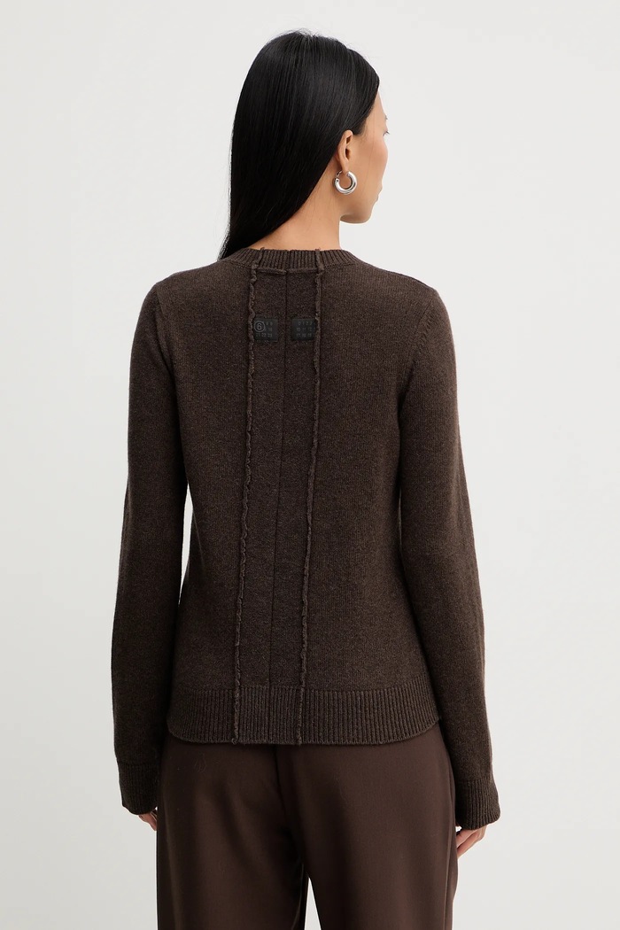 Îmbrăcăminte MM6 Maison Margiela pulover din amestec de lână S62HN0007.M13187.144 maro