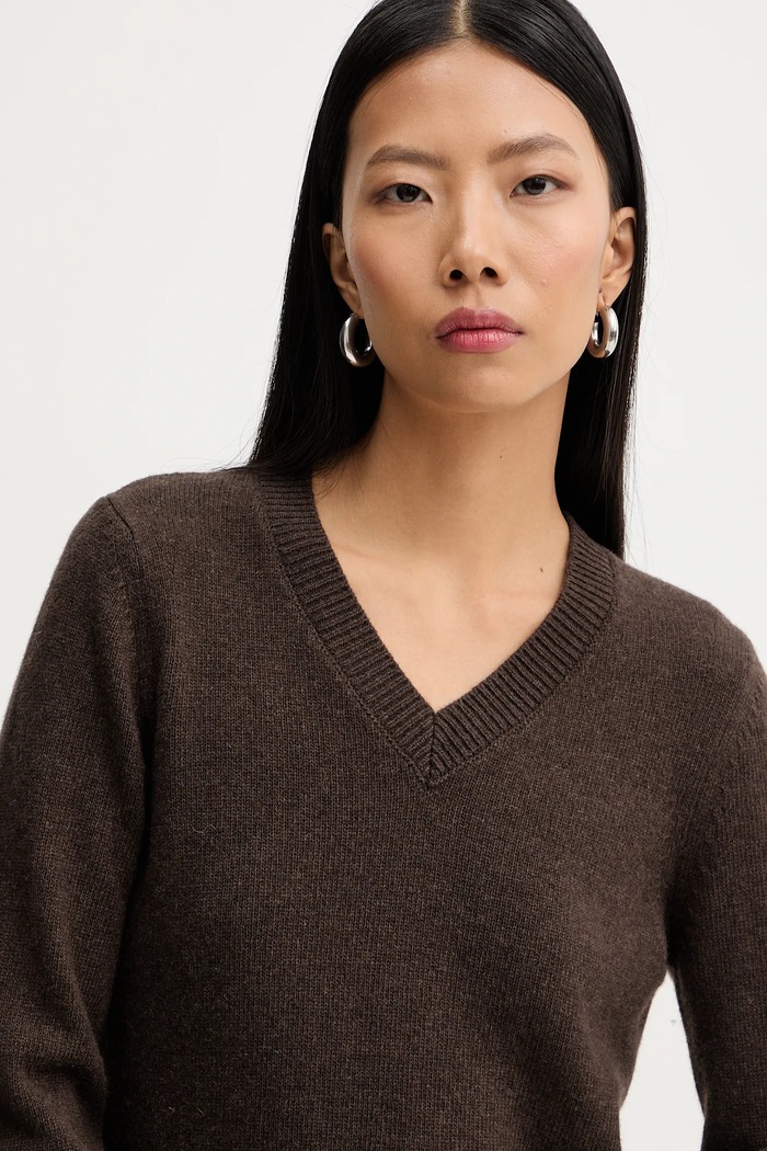 MM6 Maison Margiela pulover din amestec de lână maro S62HN0007.M13187.144