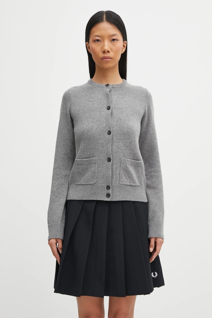 Кардиган с добавлением шерсти MM6 Maison Margiela меланж серый S62HP0036.M13187.854