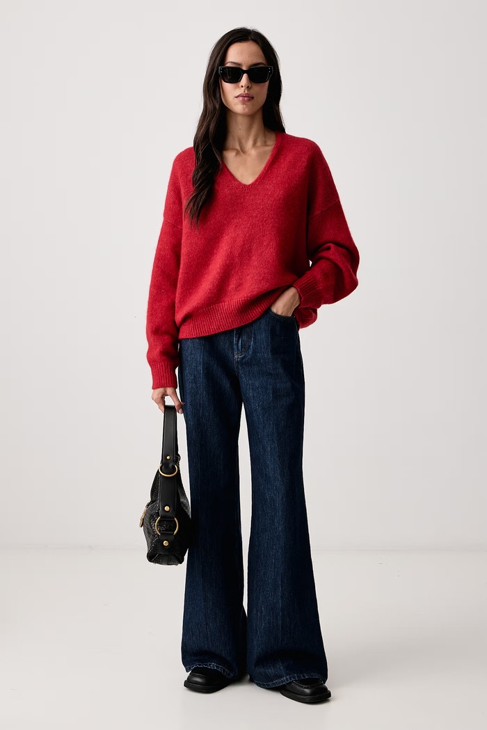 BOSS Orange Пуловер дамски с вълна C Fondyssa 50550464 червен AW25