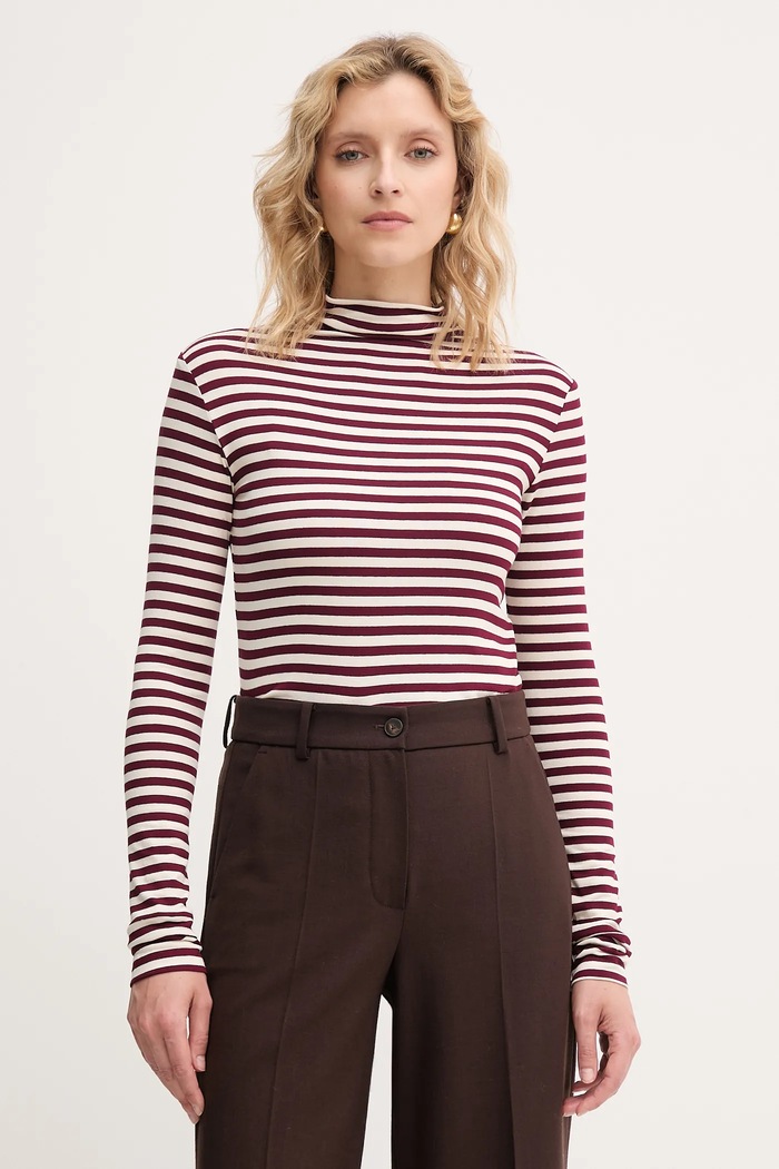 Tričko s dlhým rukávom Marella Emme by Marella slim béžová 2525946031200
