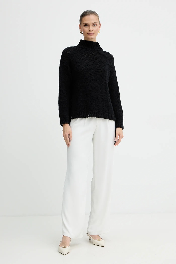 Pulover z dodatkom volne Marella Emme by Marella 2525366082200 črna AW25