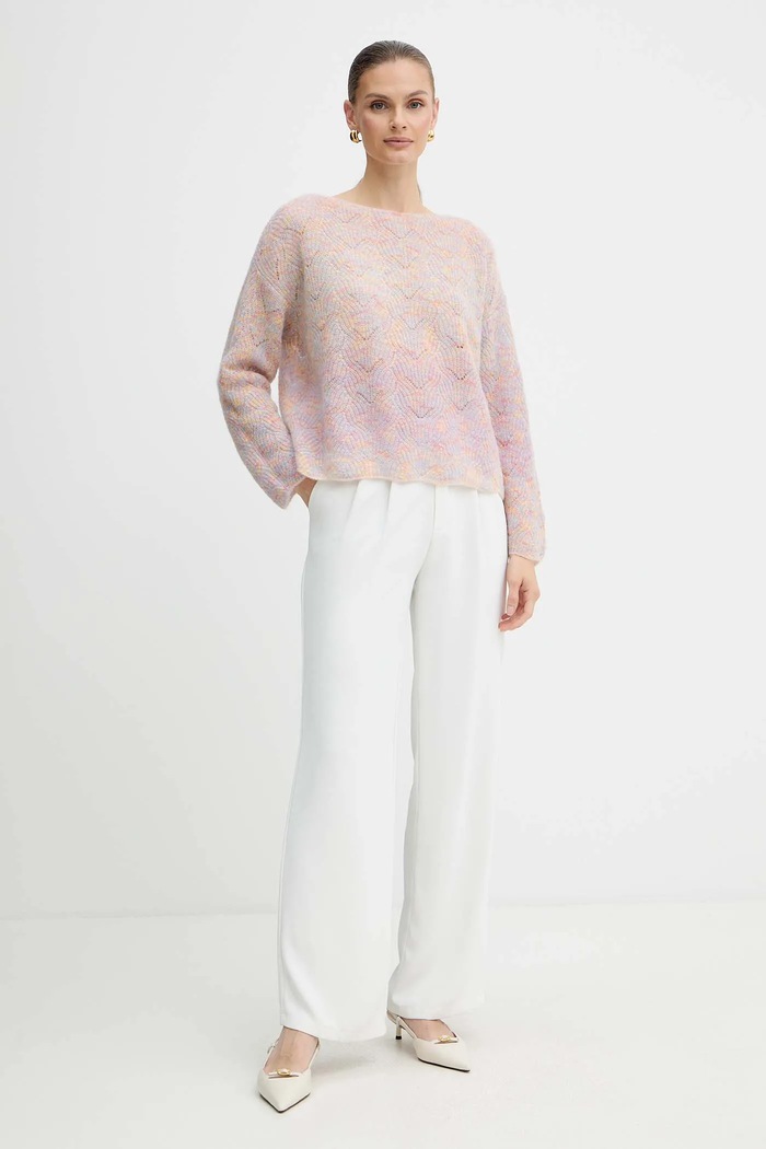 Marella sweter z dodatkiem wełny Emme by Marella 2525366282200 różowy AW25