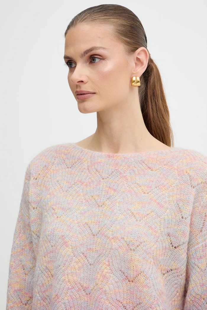 Marella sweter z dodatkiem wełny Emme by Marella różowy 2525366282200