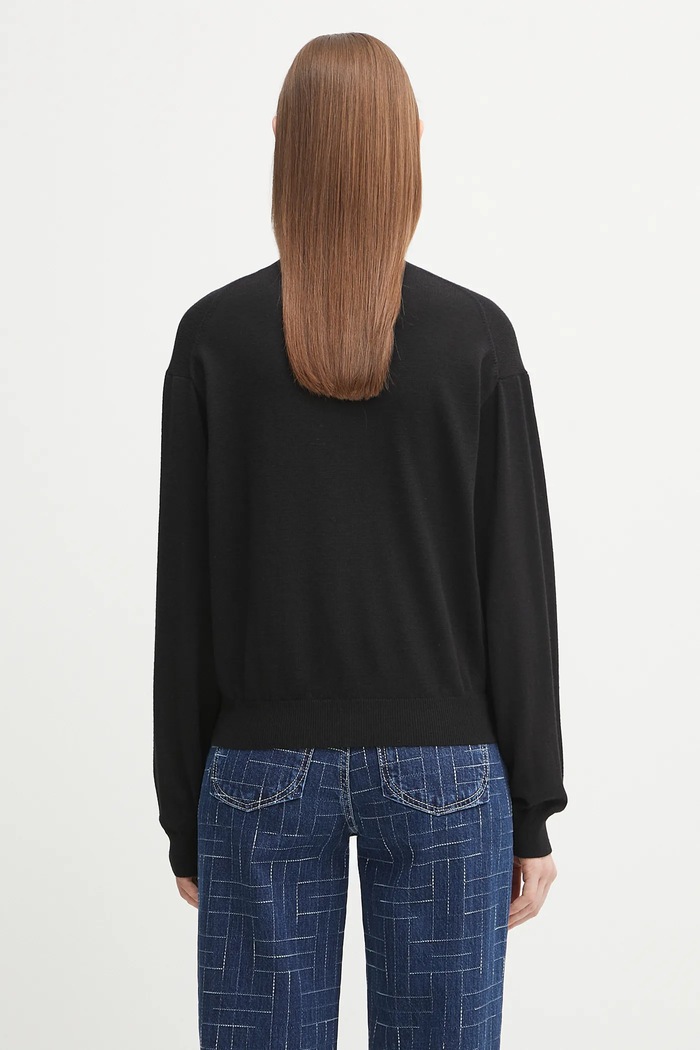 Abbigliamento Kenzo cardigan in lana Rws Boke Flower Crest Crewneck Cardigan FF62CA7183LB nero