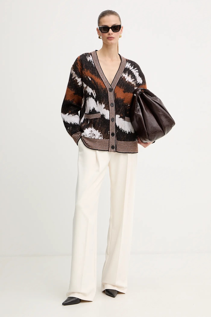 Pulover z dodatkom alpake Missoni DS25WM0X.BK01C2 rjava AW25