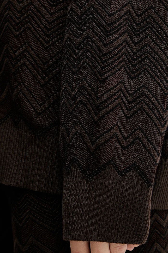 Missoni sweter z wełną DS25WN14.BK01CP brązowy
