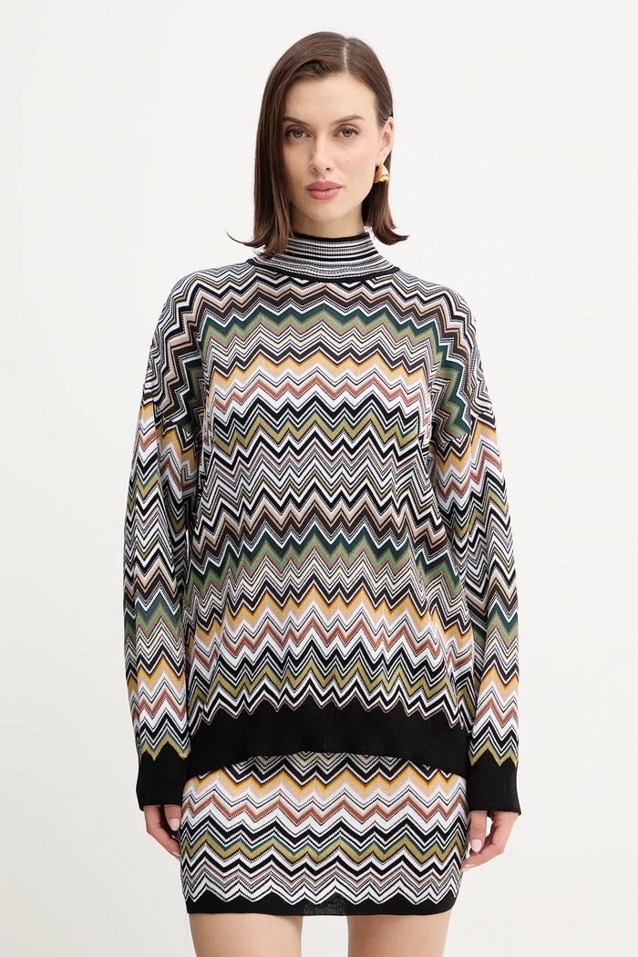 Missoni maglione con lana a lupetto marrone DS25WN16.BK01CQ