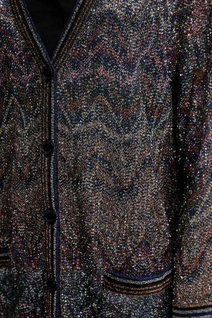 Missoni kardigan DS25WM0T.BC005G granatowy