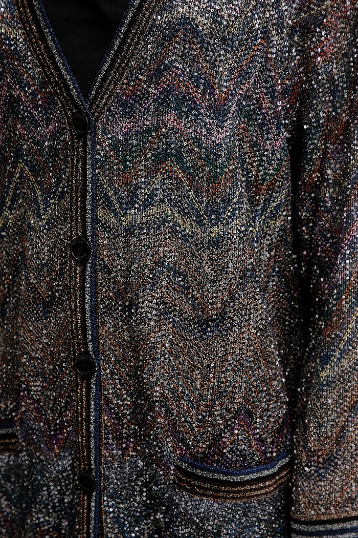Missoni kardigan DS25WM0T.BC005G granatowy