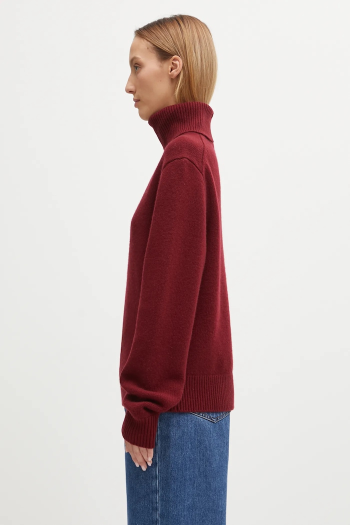 Anine Bing sweter wełniany idra A.09.11270 bordowy AW25