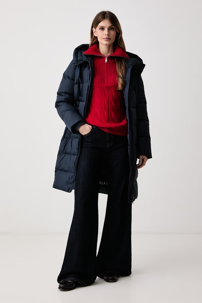 Tommy Hilfiger Sweter damski wełniany WW0WW46425 czerwony AW25