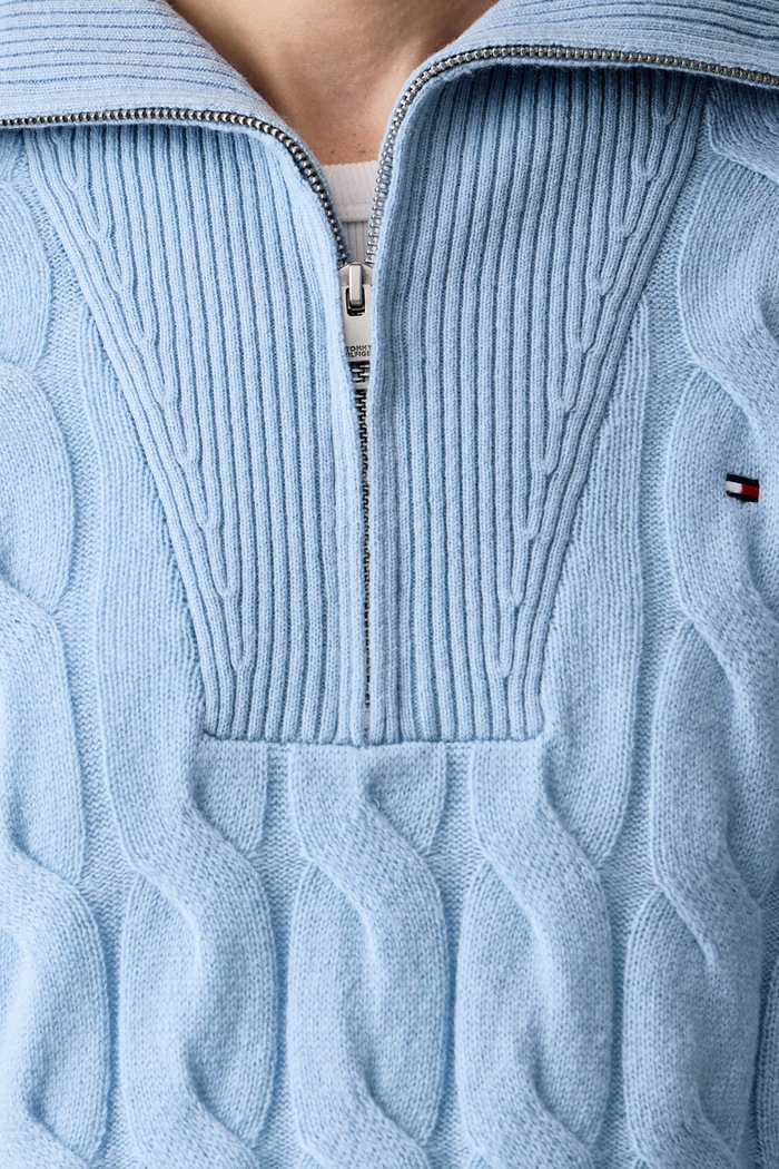 Pulover ženski volnen Tommy Hilfiger modra WW0WW46425