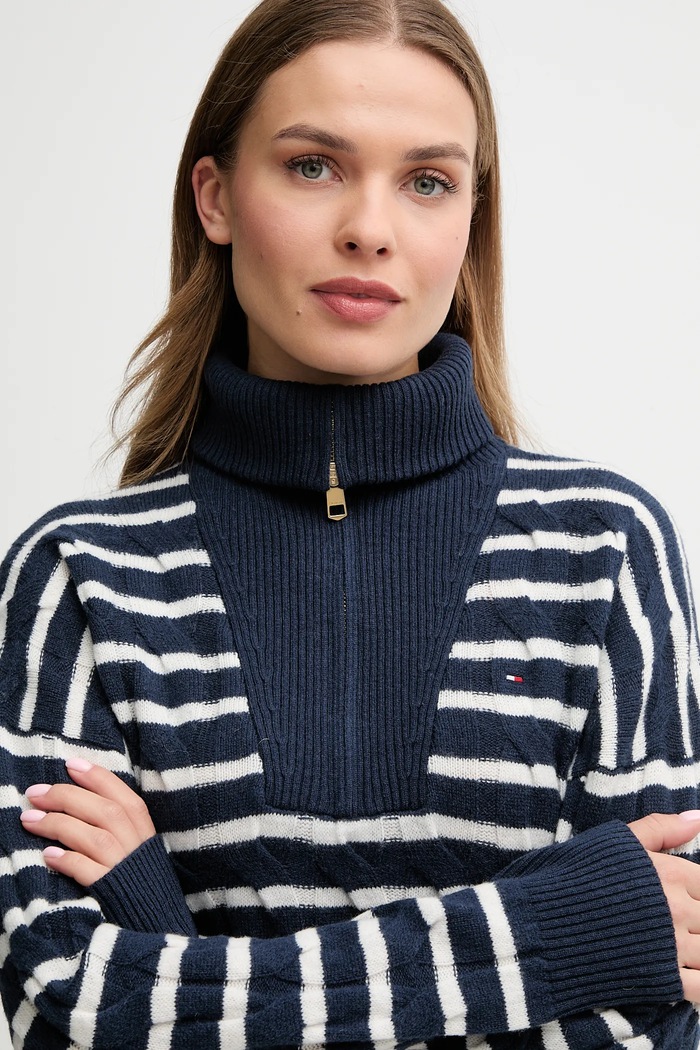 Tommy Hilfiger pulover de lână bleumarin WW0WW46425