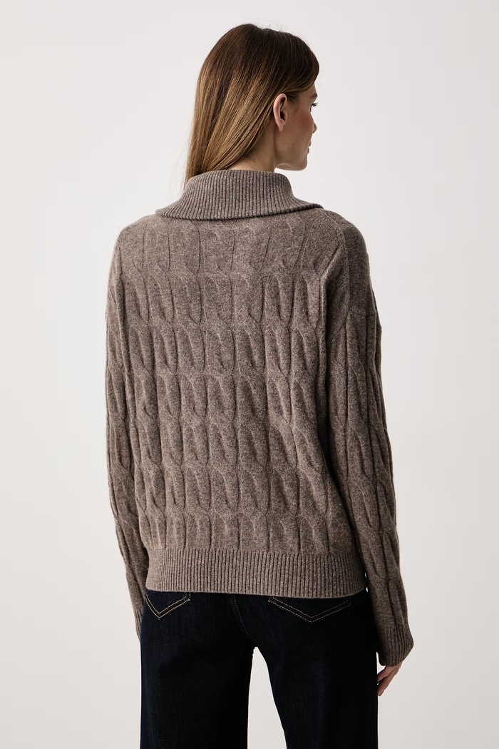 Odzież Tommy Hilfiger Sweter damski wełniany WW0WW46425 brązowy