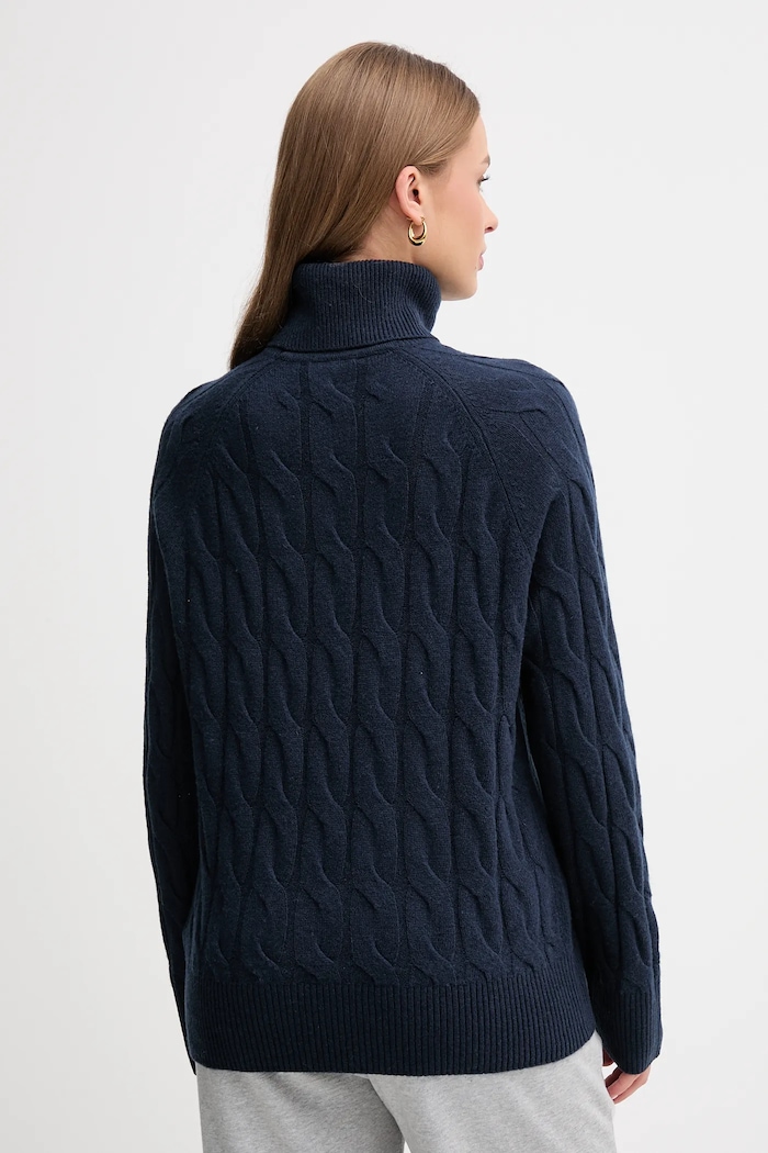Odzież Tommy Hilfiger Sweter damski wełniany WW0WW46791 granatowy