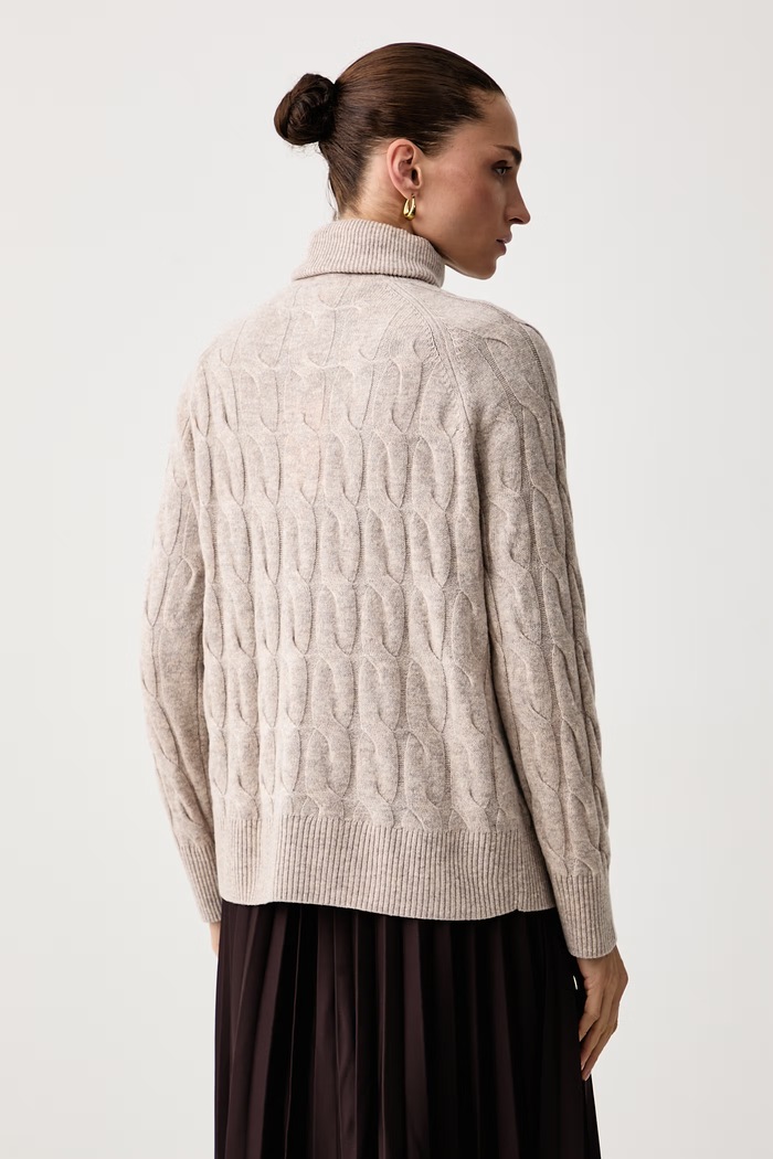 Odzież Tommy Hilfiger Sweter damski wełniany WW0WW46791 beżowy