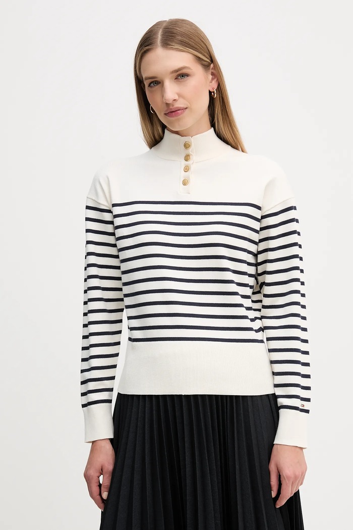 Πουλόβερ Tommy Hilfiger άλλο μπεζ WW0WW47467