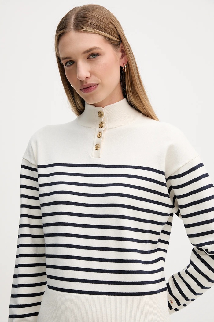 Πουλόβερ Tommy Hilfiger μπεζ WW0WW47467
