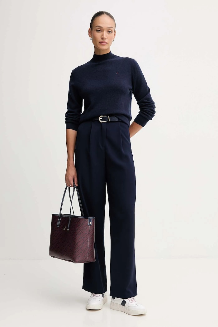 Tommy Hilfiger pulover de lână WW0WW47468 bleumarin AW25