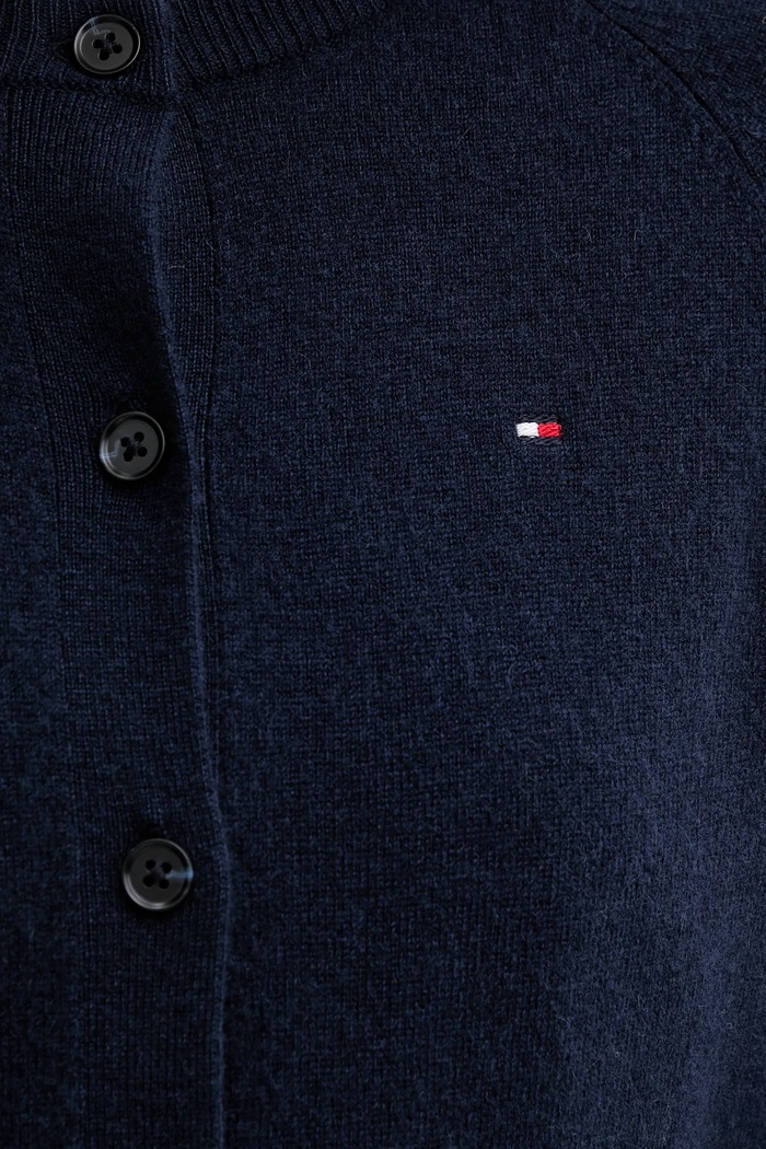 Tommy Hilfiger kardigan wełniany WW0WW47469 granatowy