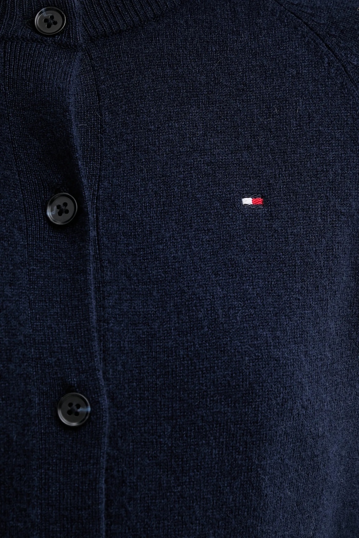 Tommy Hilfiger kardigan wełniany WW0WW47469 granatowy