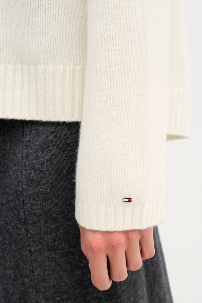 Tommy Hilfiger pulover de lână WW0WW47645 bej