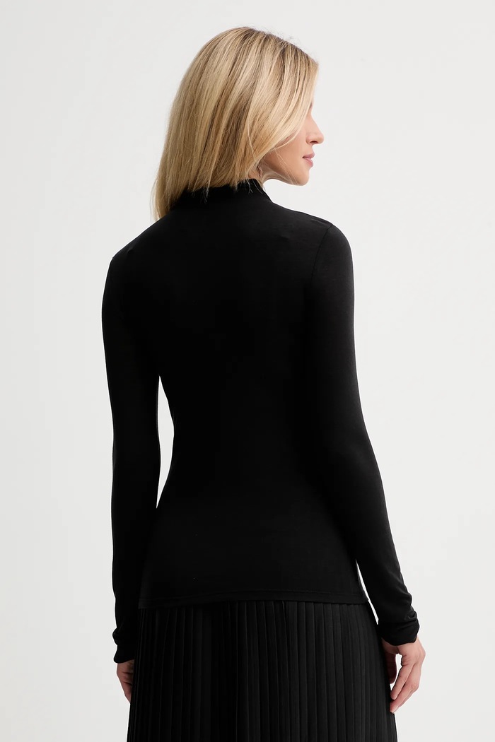 Oblečenie Tričko s dlhým rukávom s prímesou vlny Calvin Klein LV044D239G čierna