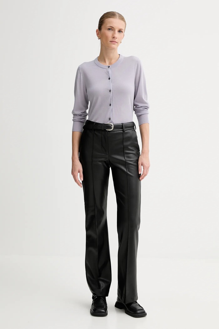 Vlnený kardigán Calvin Klein LV044D323G fialová AW25