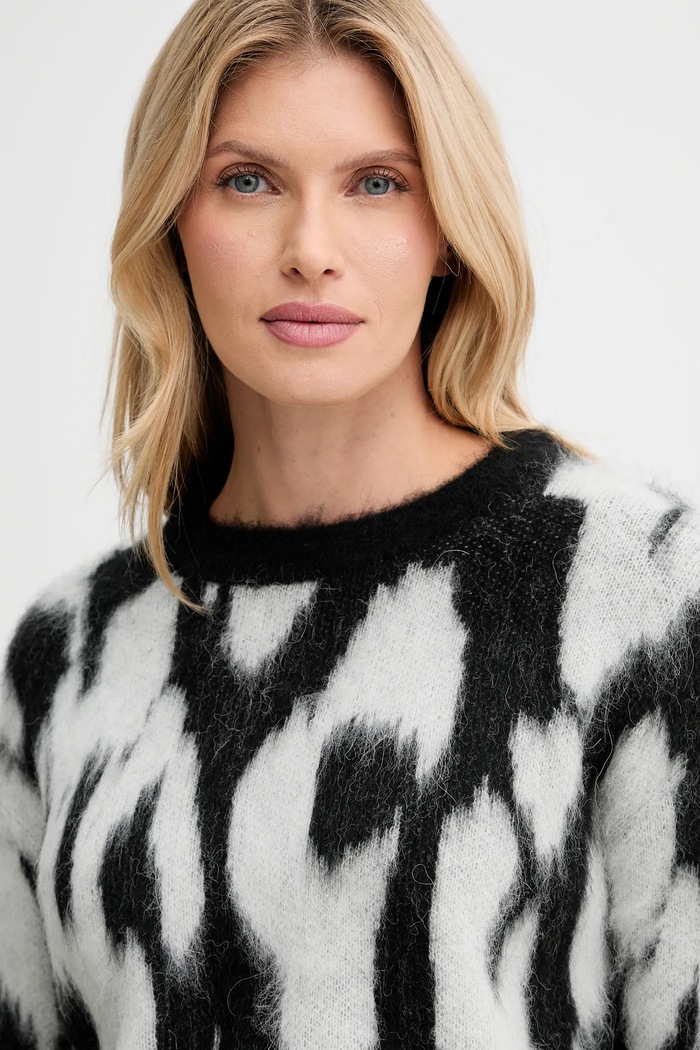 Pulover z dodatkom volne Calvin Klein LV044D343G črna