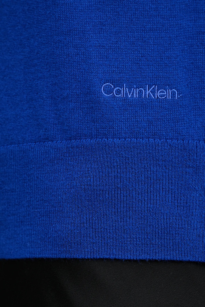 Calvin Klein sweter z dodatkiem wełny LV044D370G niebieski