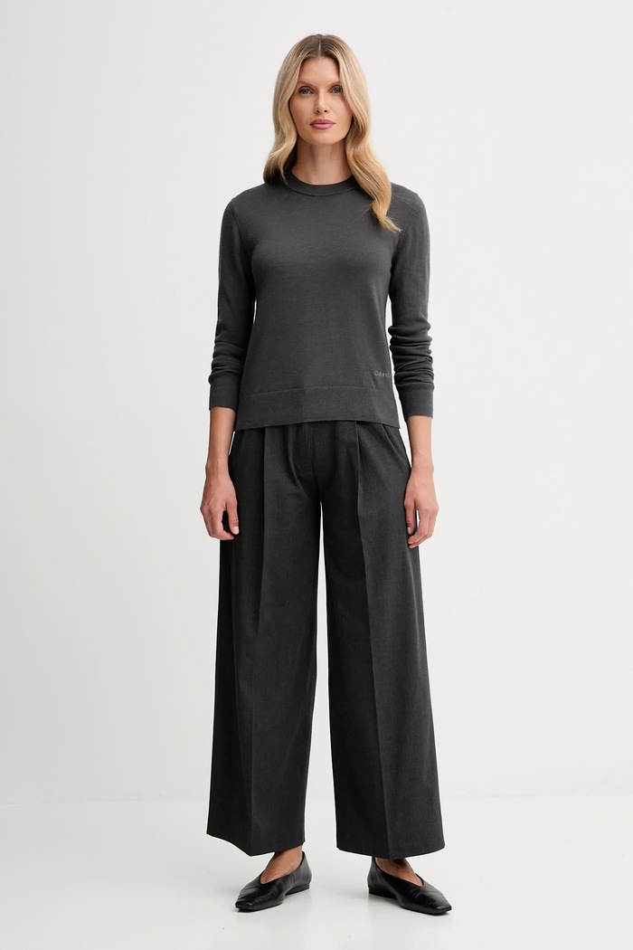 Calvin Klein pulover din amestec de lână LV044D370G gri AW25