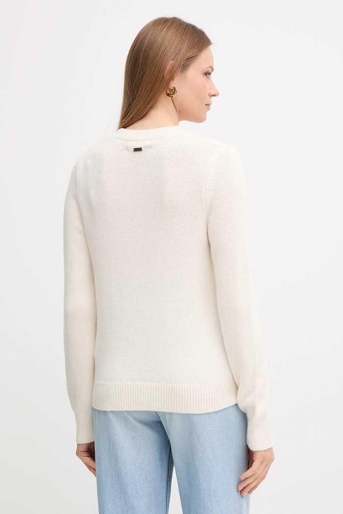 Odzież Barbour sweter wełniany LKN1666 beżowy