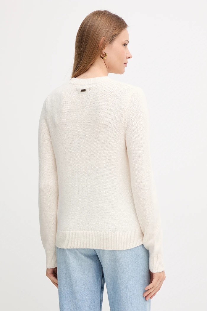 Odzież Barbour sweter wełniany LKN1666 beżowy