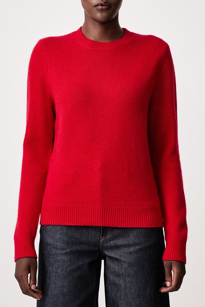 Sweter damski wełniany Barbour czerwony LKN1666