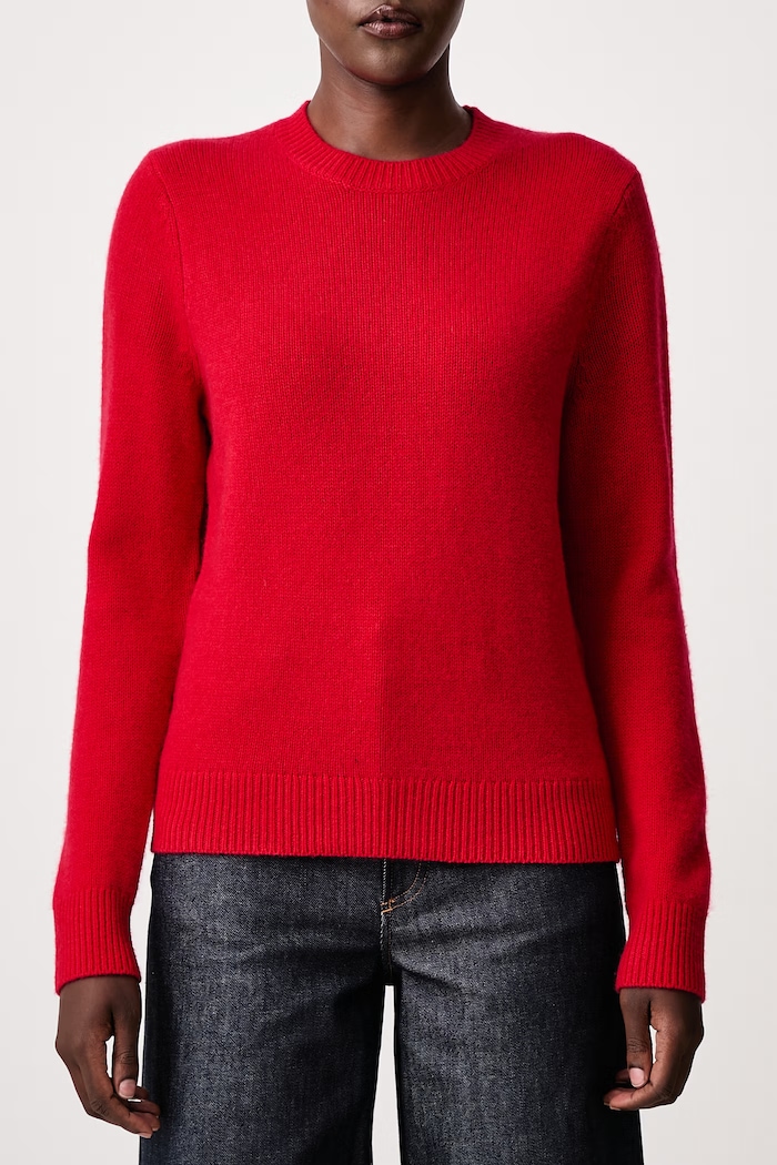 Sweter damski wełniany Barbour czerwony LKN1666