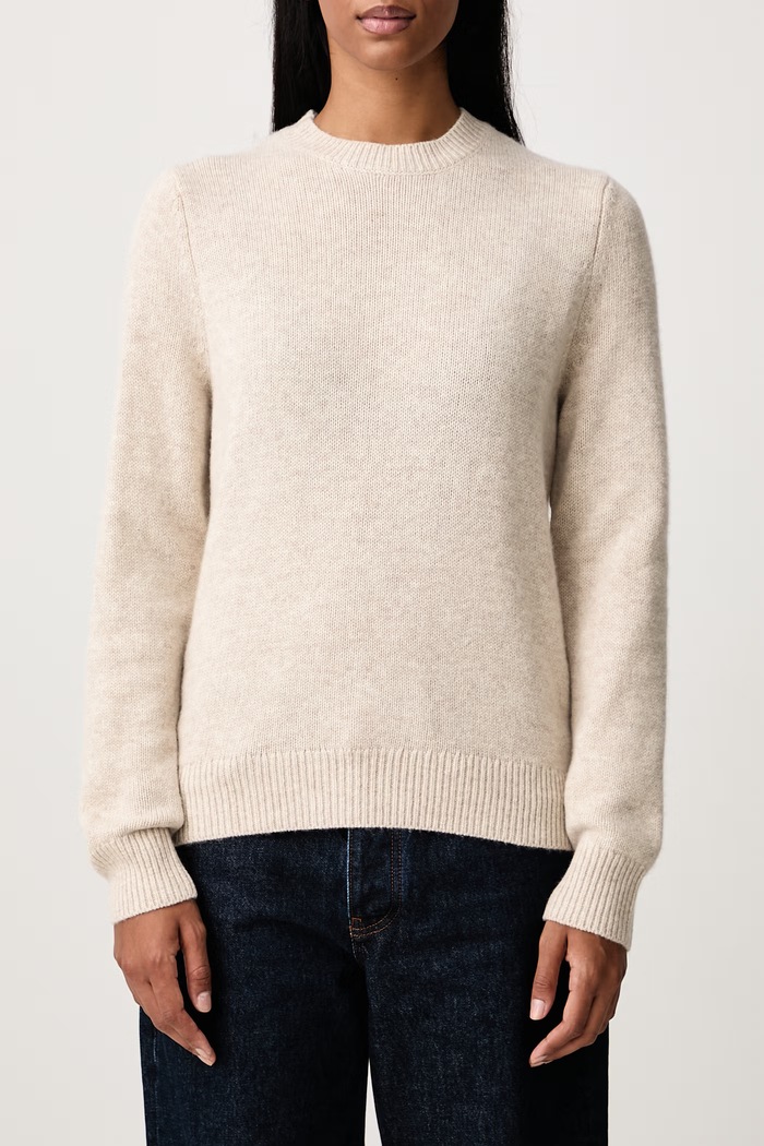 Sweter damski wełniany Barbour beżowy LKN1666