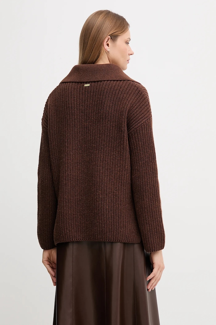 Odzież Barbour sweter z dodatkiem wełny ROBYN LKN1675 brązowy