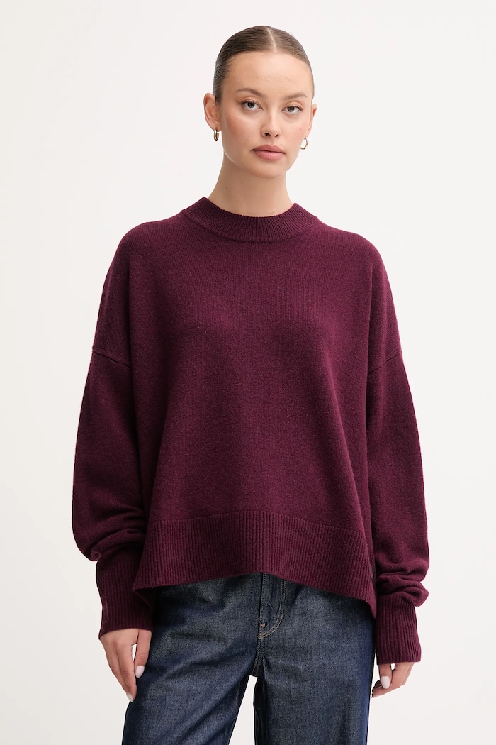 Barbour pulover de lână LEONIE grosime medie burgundia LKN1706