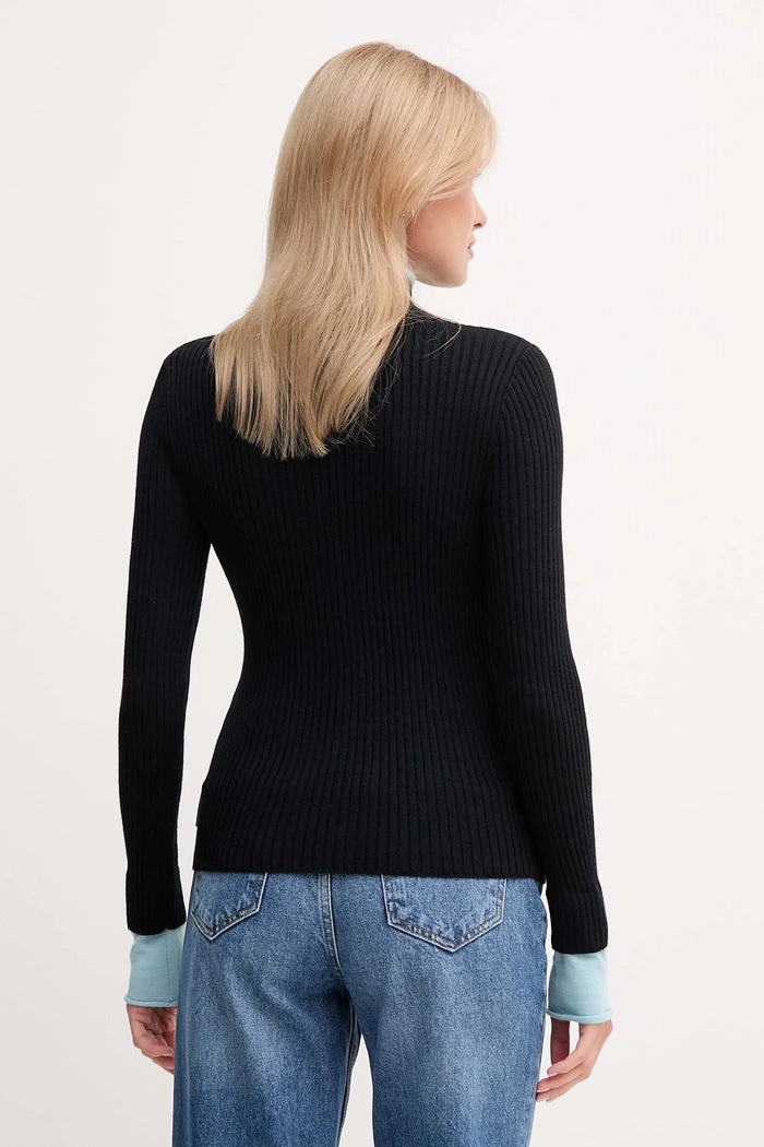 Oblečenie Sveter s prímesou vlny Calvin Klein Jeans LV044D314G čierna