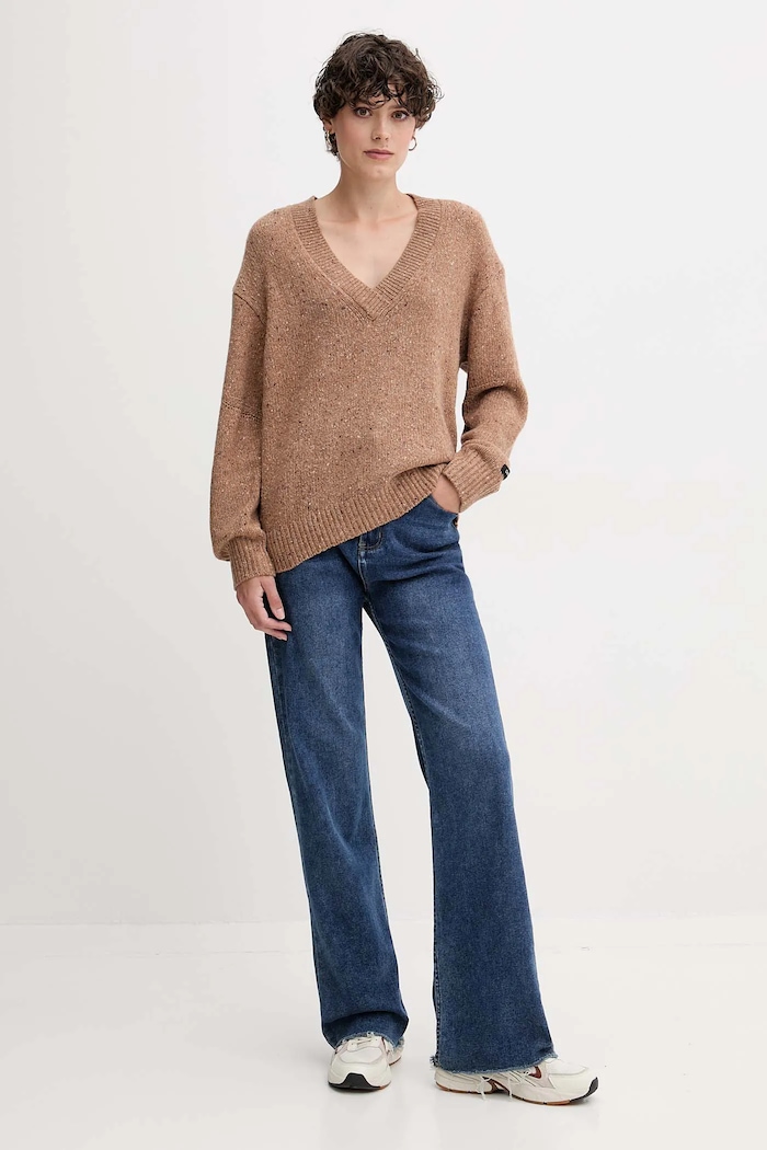 Sveter Calvin Klein Jeans LV044D328G hnedá AW25